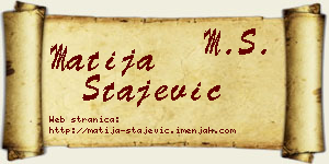Matija Stajević vizit kartica